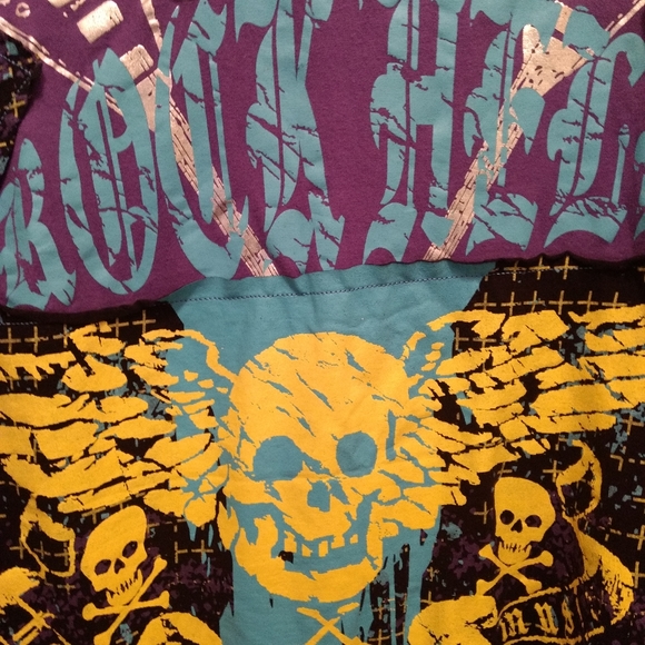 Delf Trading Imperious 4XL/5XL  T-shirt Skull Crossbones Cryptic Metallic - Picture 4 of 11